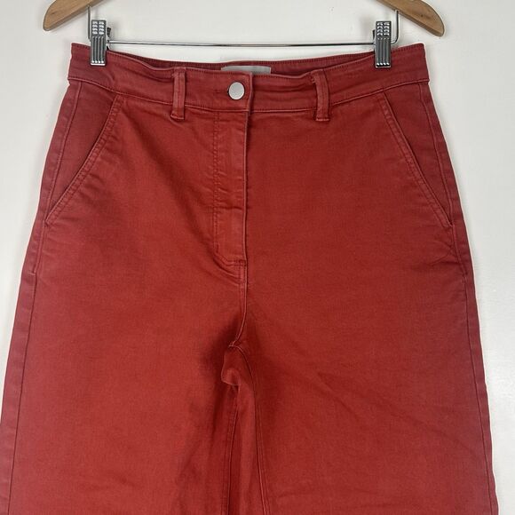 Everlane  Organic Cotton Wide Leg Pants 26.5" Size 10 Faded Red  High Rise - Picture 4 of 12